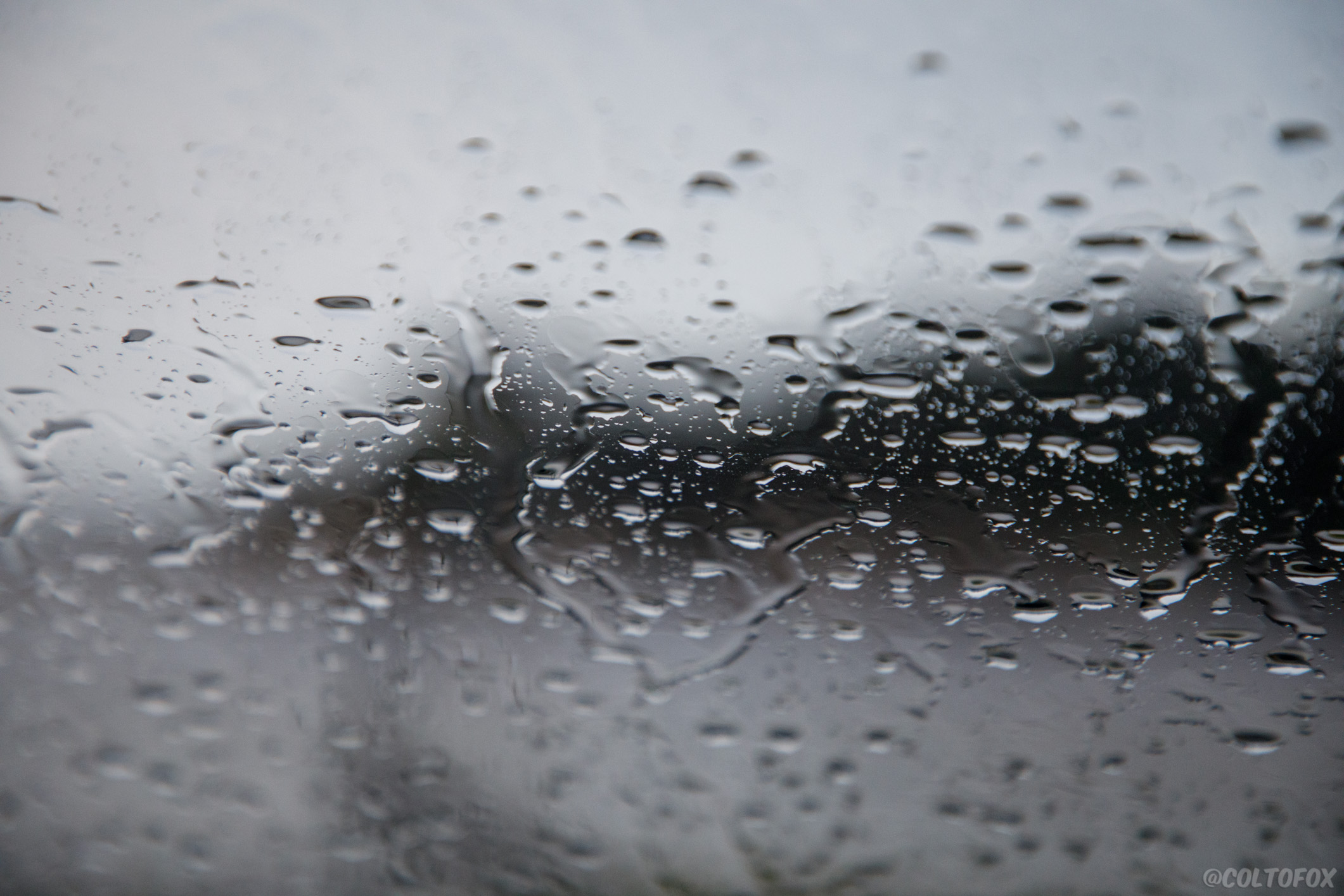 Water droplets on a windscreen in Jervis Bay